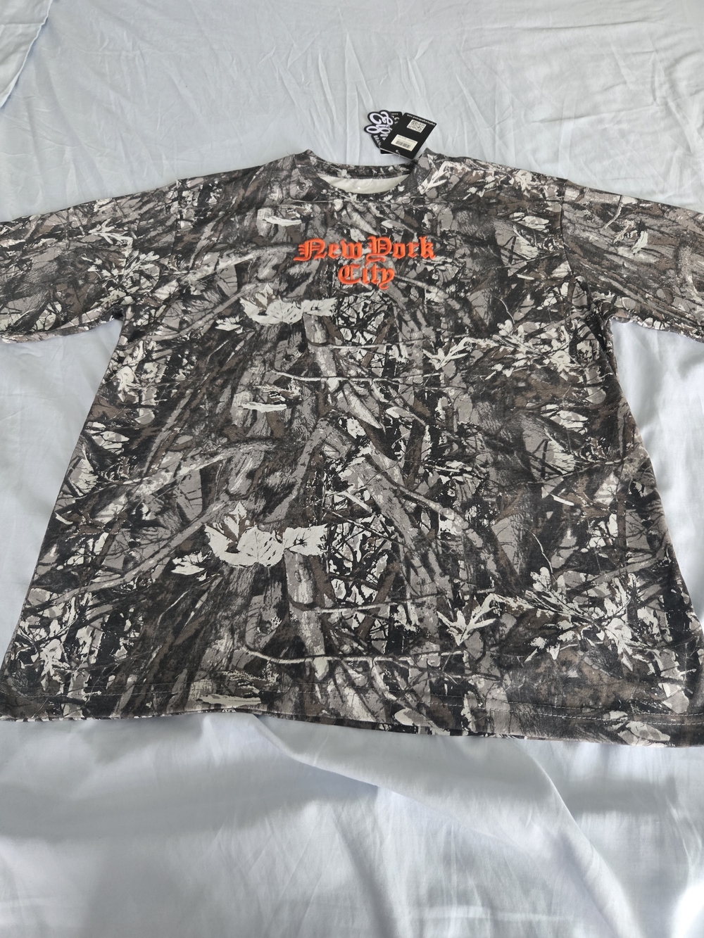 Eighty Eight Gray Camo T‑Shirt with White Logo